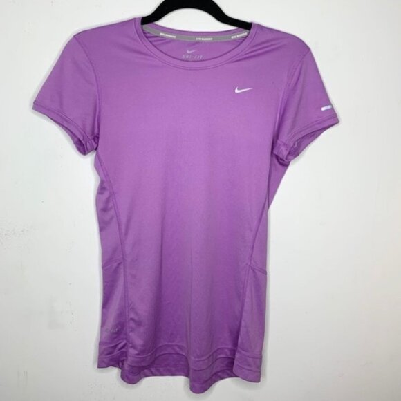Nike Women's Pro Dri Fit T-Shirt Milner Running Purple Short Sleeve Crew neck - Picture 5 of 13